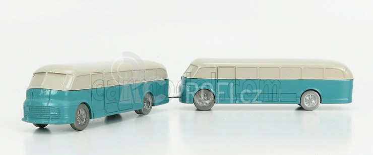 Officina-942 Fiat 666rn Autobus Con Rimorchio Viberti Parigi 1946 1:76 Světle Modrá Šedá