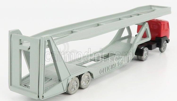 Officina-942 Fiat 682 T2 Truck Bisarca Car Transporter 1955 1:76 Červená Stříbrná