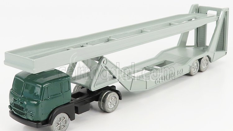 Officina-942 Fiat 682 T2 Truck Bisarca Car Transporter 1955 1:76 Zelené Stříbro