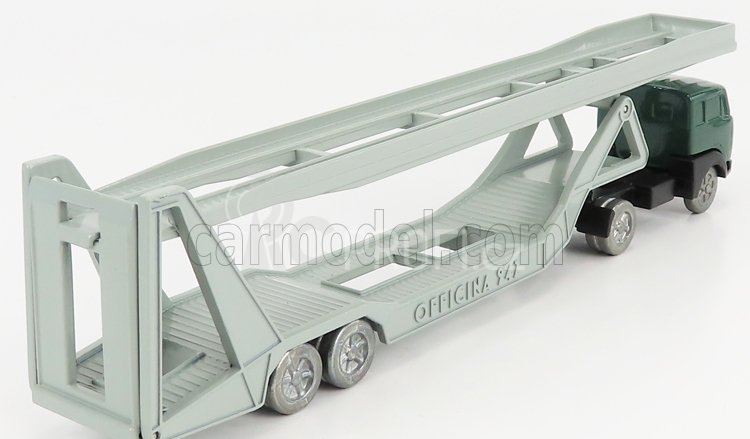 Officina-942 Fiat 682 T2 Truck Bisarca Car Transporter 1955 1:76 Zelené Stříbro