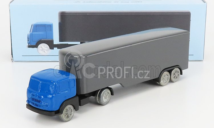 Officina-942 Fiat 682 T2 Truck Semirimorchio Furgonato 1955 1:76 Modrá Stříbrná