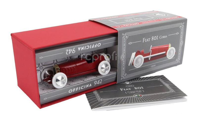 Officina-942 Fiat 801 Spider Corsa 1920 1:43 Tmavě Červená