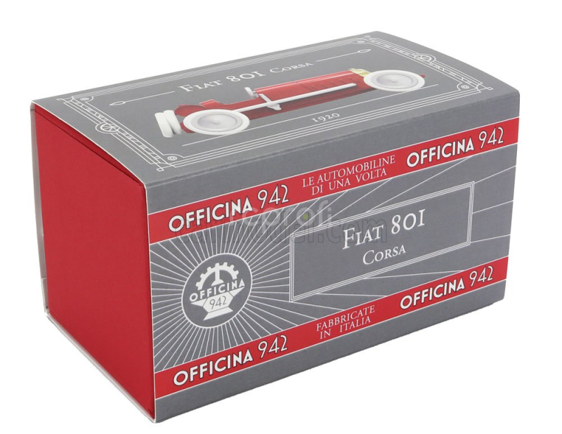 Officina-942 Fiat 801 Spider Corsa 1920 1:43 Tmavě Červená