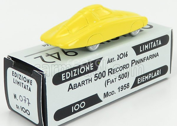 Officina-942 Fiat Abarth 500 Record Pininfarina 1958 1:76 Žlutá