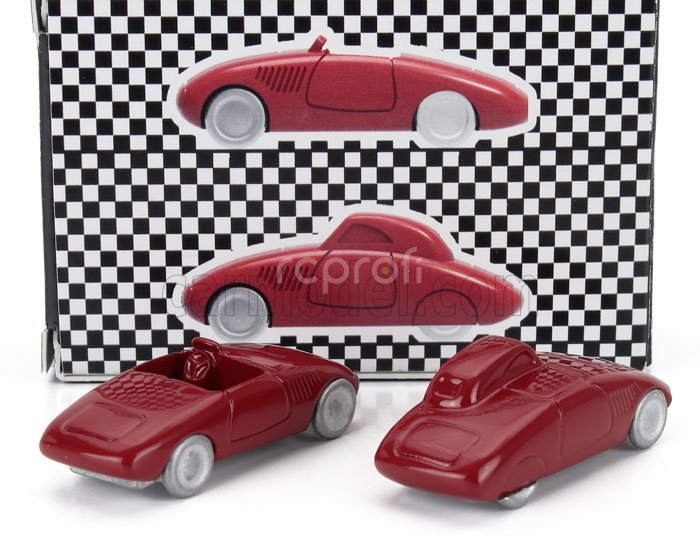 Officina-942 Fiat Set 2x Stanguellini 750 Barchetta Mille Miglia + Berlinetta Tobruk-tripoli 1938-39 1:76 Red