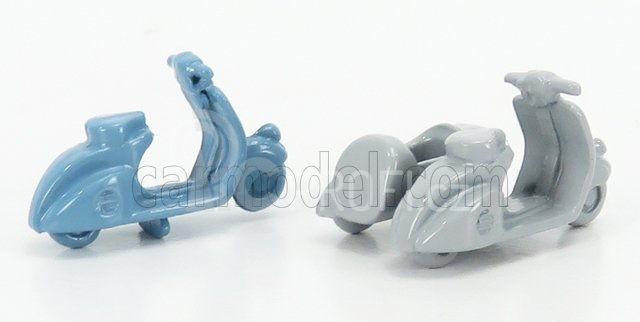 Officina-942 Piaggio Set 2x Vespa 98 + Vespa 98 Sidecar 1946 1:76 Světle Modrá Světle Šedá