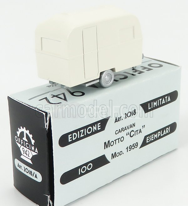 Officina-942 Trailer Roulotte Caravan Motto Cita 1959 1:76 Ivory