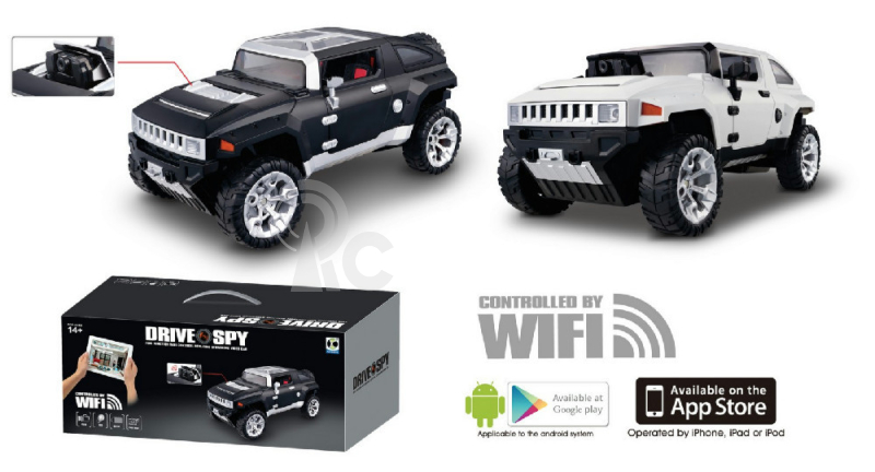 RC špionážní auto DRY SPY WIFI s kamerou, bílé