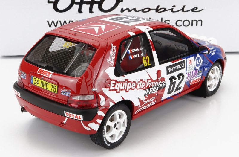Otto-mobile Citroen Saxo Vts (night Version) N 62 Rally Rac Lombard 2000 S.loeb - D.elena 1:18 Červená Bílá Modrá