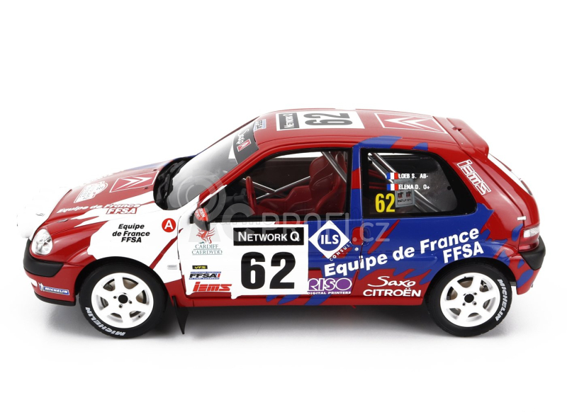 Otto-mobile Citroen Saxo Vts (night Version) N 62 Rally Rac Lombard 2000 S.loeb - D.elena 1:18 Červená Bílá Modrá