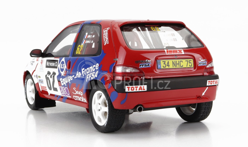 Otto-mobile Citroen Saxo Vts (night Version) N 62 Rally Rac Lombard 2000 S.loeb - D.elena 1:18 Červená Bílá Modrá