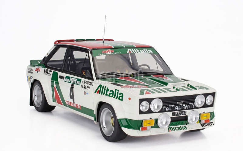 Otto-mobile Fiat 131 Abarth Alitalia (night Version) N 4 Winner Rally Portugal 1978 Markku Alen - Ilkka Kivimaki 1:12 Bílá Zelená Červená