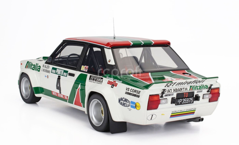 Otto-mobile Fiat 131 Abarth Alitalia (night Version) N 4 Winner Rally Portugal 1978 Markku Alen - Ilkka Kivimaki 1:12 Bílá Zelená Červená