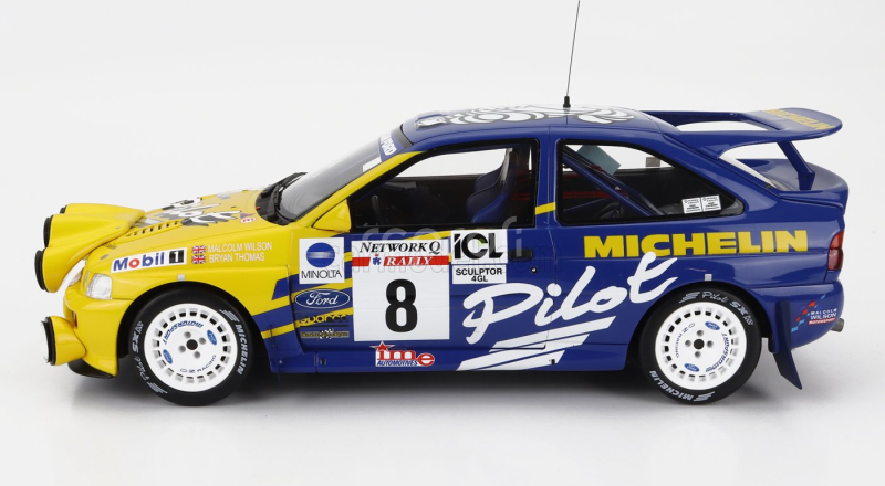 Otto-mobile Ford england Escort Rs Cosworth Michelin N 8 3rd Rally Rac Lombard 1993 M.wilson 1:18 Modrá Žlutá