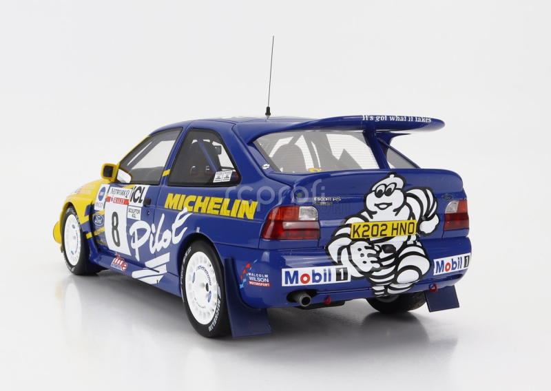 Otto-mobile Ford england Escort Rs Cosworth Michelin N 8 3rd Rally Rac Lombard 1993 M.wilson 1:18 Modrá Žlutá