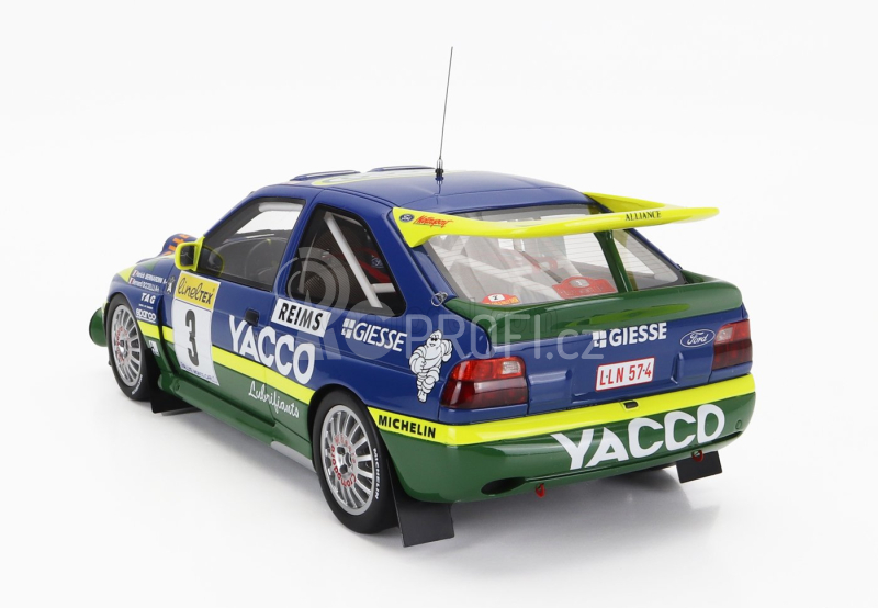 Otto-mobile Ford england Escort Rs Cosworth Team Alliance Yacco (night Version) N 3 Winner Rally Montecarlo 1996 P.bernardini - B.occelli 1:18 Modrá Žlutá