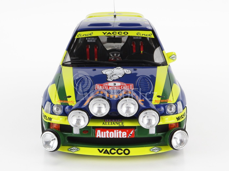 Otto-mobile Ford england Escort Rs Cosworth Team Alliance Yacco (night Version) N 3 Winner Rally Montecarlo 1996 P.bernardini - B.occelli 1:18 Modrá Žlutá