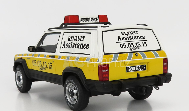 Otto-mobile Jeep Cherokee Reanult Assistance 1995 1:18 Bílá Žlutá