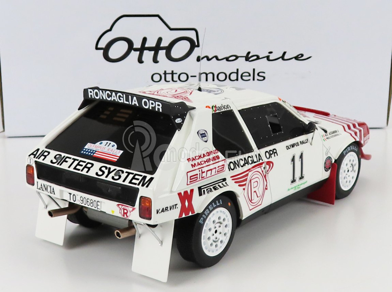Otto-mobile Lancia Delta S4 Team Roncaglia Opr (night Version) N 11 Rally Olympus 1986 P.alessandrini - A.alessandrini 1:18 Bílá Červená