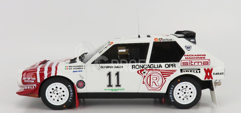 Otto-mobile Lancia Delta S4 Team Roncaglia Opr (night Version) N 11 Rally Olympus 1986 P.alessandrini - A.alessandrini 1:18 Bílá Červená