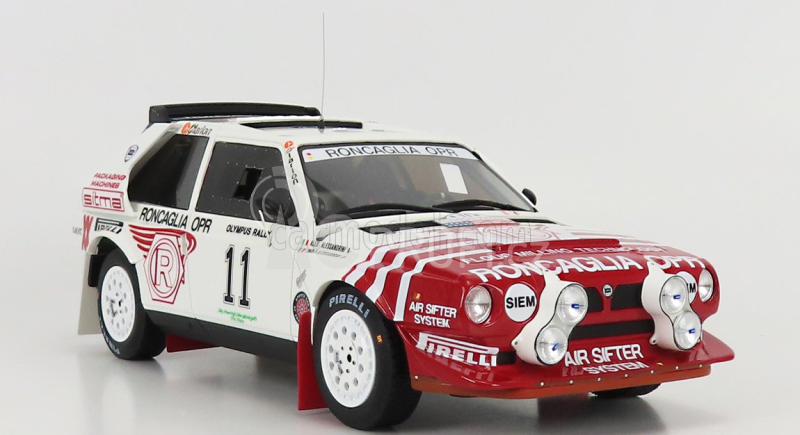 Otto-mobile Lancia Delta S4 Team Roncaglia Opr (night Version) N 11 Rally Olympus 1986 P.alessandrini - A.alessandrini 1:18 Bílá Červená