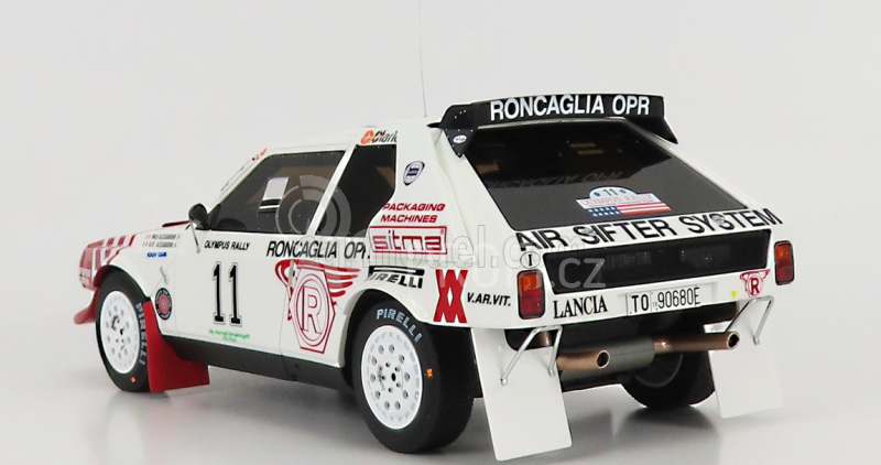 Otto-mobile Lancia Delta S4 Team Roncaglia Opr (night Version) N 11 Rally Olympus 1986 P.alessandrini - A.alessandrini 1:18 Bílá Červená