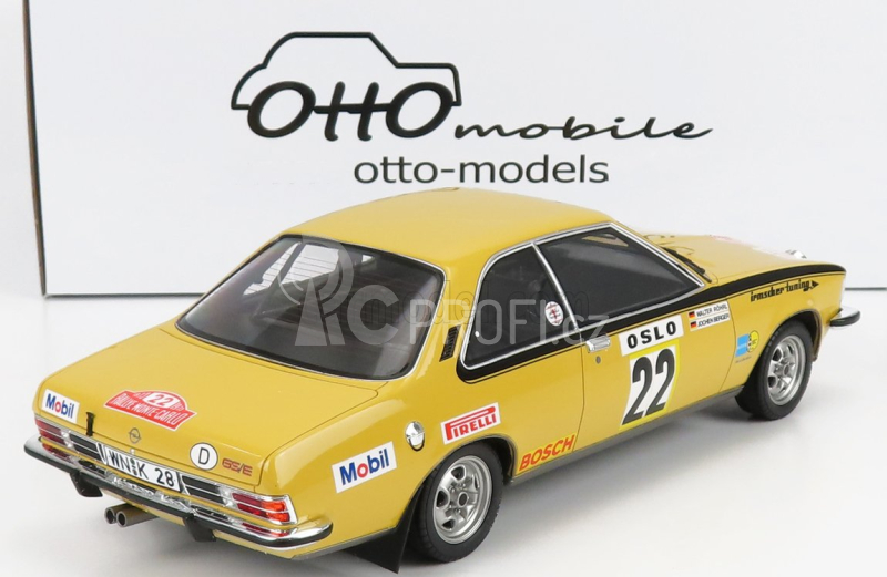 Otto-mobile Opel Commodore B Gs/e N 22 Rally Montecarlo 1974 W.rohrl - J.berger 1:18 Žlutá