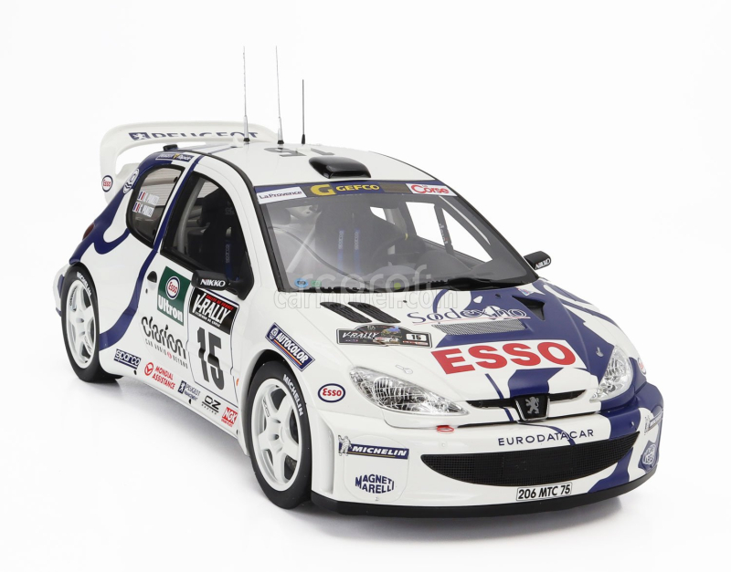 Otto-mobile Peugeot 206 Wrc Team Peugeot Esso N 15 Rally Tour De Corse 1999 Gilles Panizzi - Herve Panizzi 1:12 Bílá Modrá