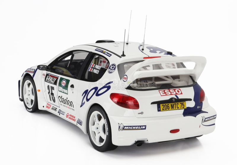 Otto-mobile Peugeot 206 Wrc Team Peugeot Esso N 15 Rally Tour De Corse 1999 Gilles Panizzi - Herve Panizzi 1:12 Bílá Modrá