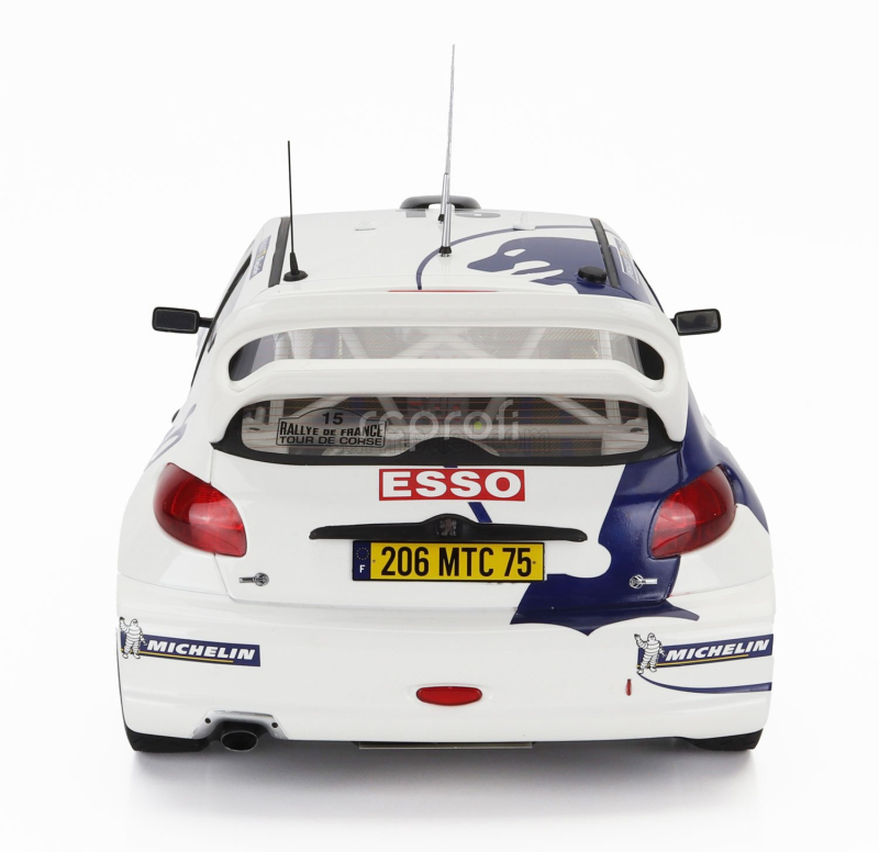 Otto-mobile Peugeot 206 Wrc Team Peugeot Esso N 15 Rally Tour De Corse 1999 Gilles Panizzi - Herve Panizzi 1:12 Bílá Modrá