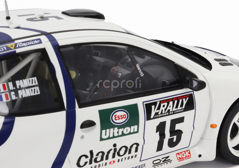 Otto-mobile Peugeot 206 Wrc Team Peugeot Esso N 15 Rally Tour De Corse 1999 Gilles Panizzi - Herve Panizzi 1:12 Bílá Modrá
