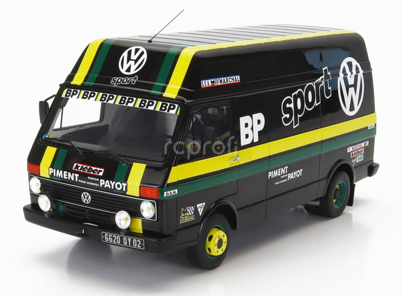 Otto-mobile Volkswagen Rally Set - Volkswagen Lt35 Van + Trailer + Golf Gti Mki Gr.2 Team Bp Racing Volkswagen Sport N 10 Rally Tour De France Automobile 1981 J.panciatici - P.thinnes 1:18 Černá Žlutá Zelená