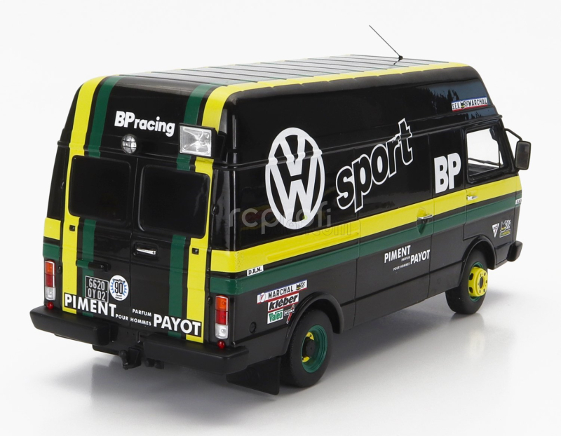 Otto-mobile Volkswagen Rally Set - Volkswagen Lt35 Van + Trailer + Golf Gti Mki Gr.2 Team Bp Racing Volkswagen Sport N 10 Rally Tour De France Automobile 1981 J.panciatici - P.thinnes 1:18 Černá Žlutá Zelená