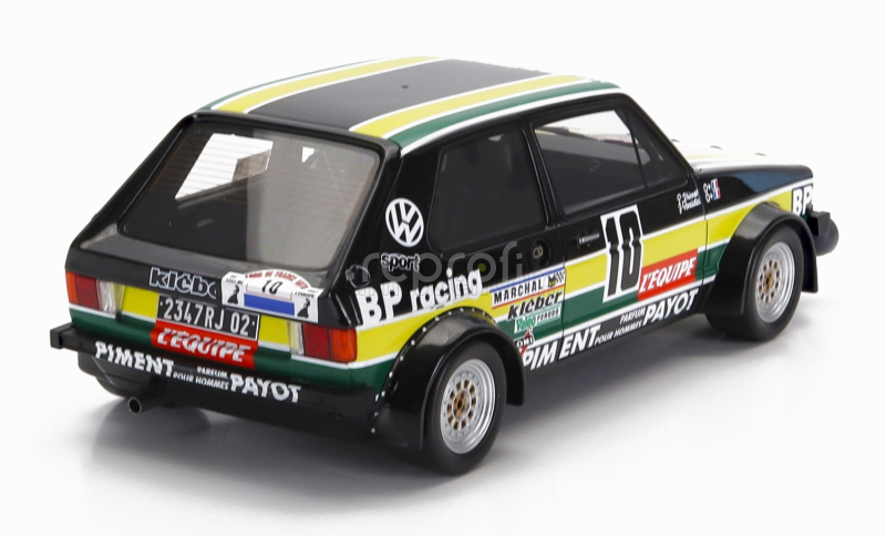 Otto-mobile Volkswagen Rally Set - Volkswagen Lt35 Van + Trailer + Golf Gti Mki Gr.2 Team Bp Racing Volkswagen Sport N 10 Rally Tour De France Automobile 1981 J.panciatici - P.thinnes 1:18 Černá Žlutá Zelená