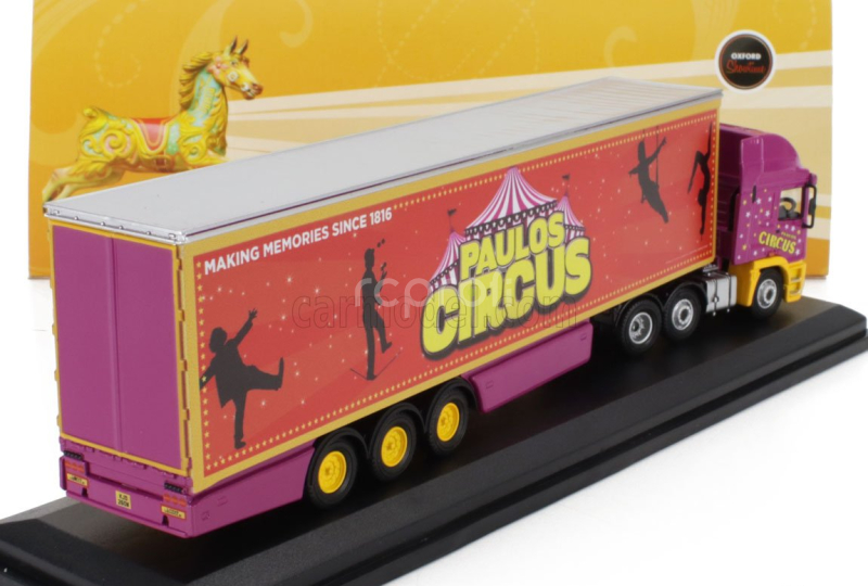 Oxford-models DAF Truck Paulos Circus 1985 1:76 Oranžová Fialová Žlutá