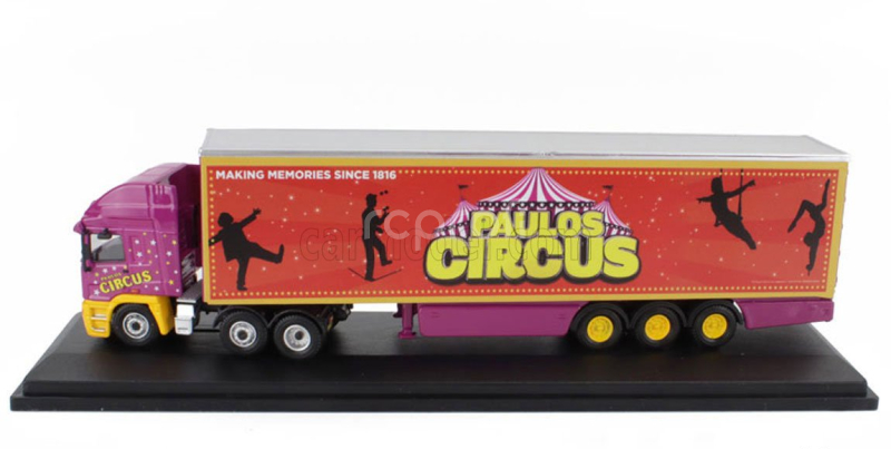 Oxford-models DAF Truck Paulos Circus 1985 1:76 Oranžová Fialová Žlutá
