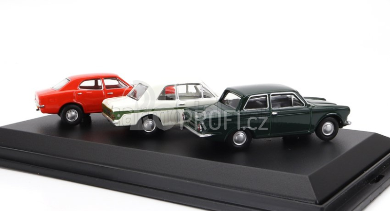 Oxford-models Ford england Set 3x Cortina Mki 1962 - Mkii 1967 - Mkiii 1973 1:76 Zelená Bílá Oranžová