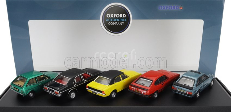 Oxford-models Ford england Set 5x Fiesta 1.2l - Escort Xr3i - Capri Mkiii - Cortina Mkiii - Granada Mki 1:76 Různé