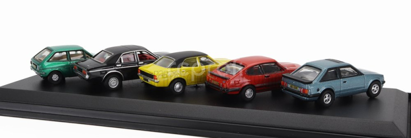 Oxford-models Ford england Set 5x Fiesta 1.2l - Escort Xr3i - Capri Mkiii - Cortina Mkiii - Granada Mki 1:76 Různé