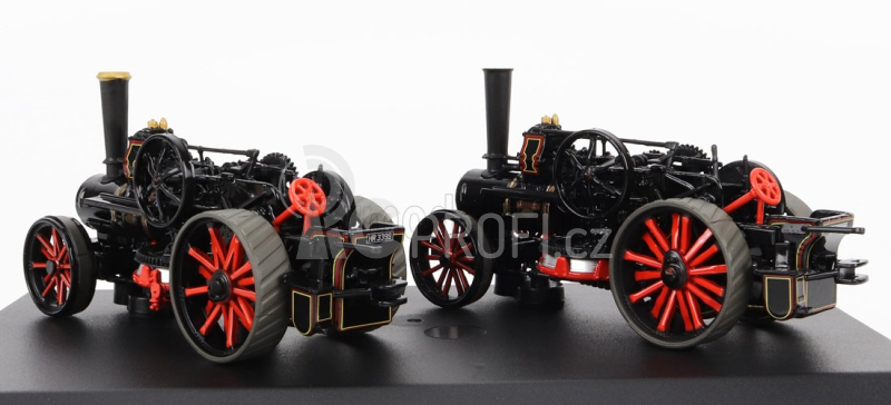 Oxford-models Fowler Set 2x Bb1 Tiger Tractor Ploughing Engine 1864 1:76 Černá Červená