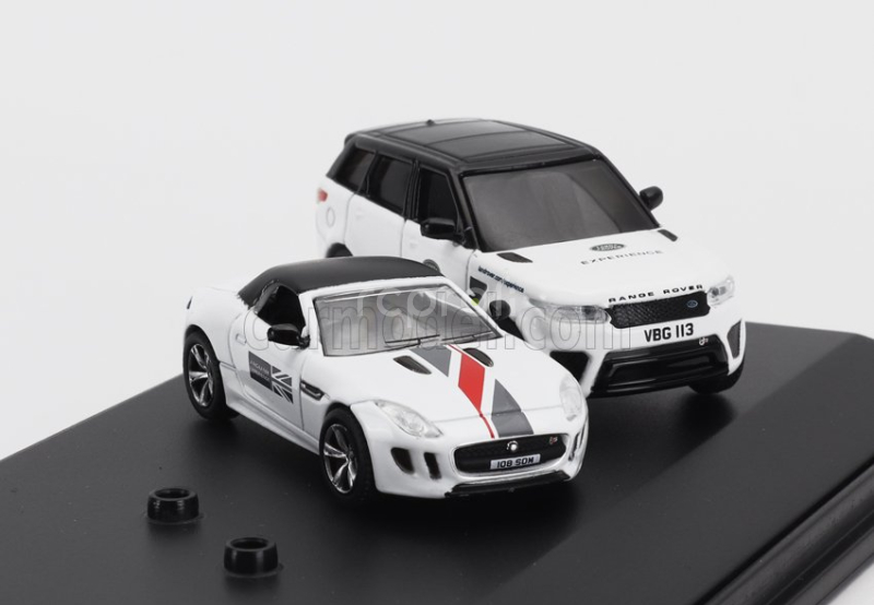 Oxford-models Jaguar Set Jaguar Land Rover Experience 2x F-type Spider + Range Rover Sport 1:76 Bílá