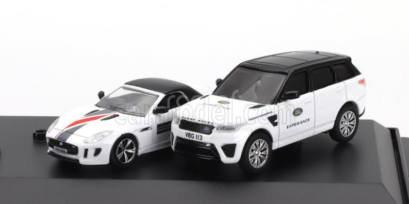 Oxford-models Jaguar Set Jaguar Land Rover Experience 2x F-type Spider + Range Rover Sport 1:76 Bílá