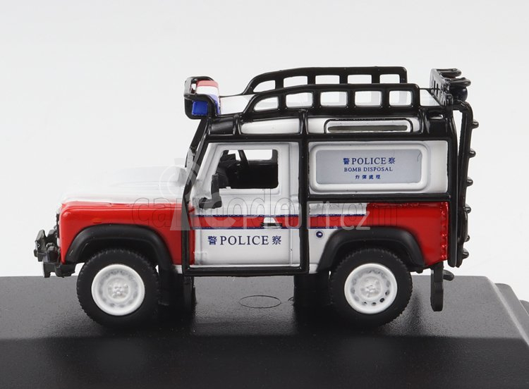 Oxford-models Land rover Defender 90 Metropolitan Police 1983 1:76 Bílá Červená