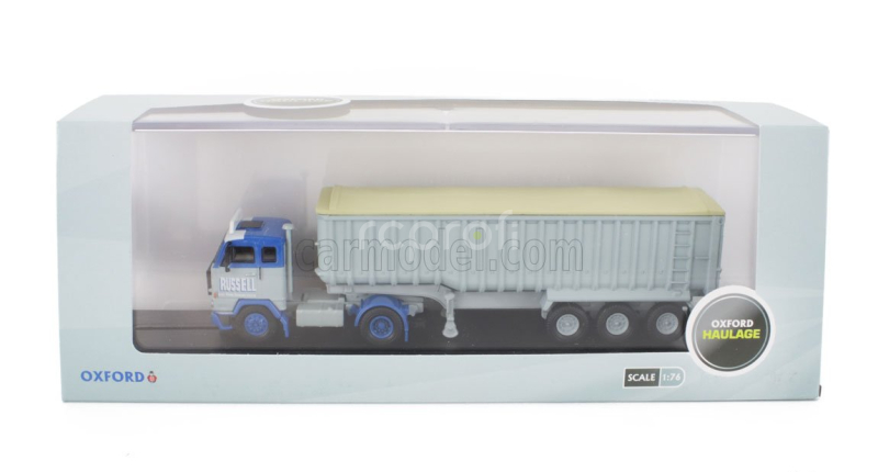 Oxford-models Volvo F88 Truck Russell Transports 1969 1:76 Šedomodrá