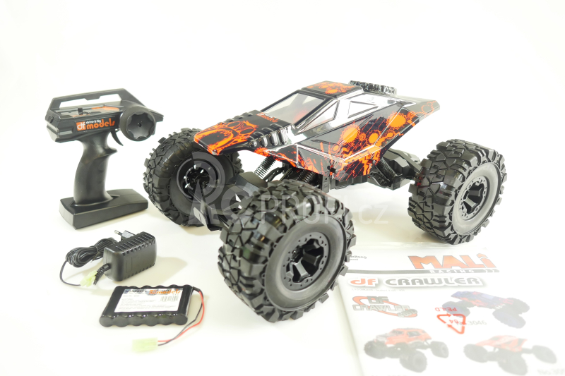 RC auto Crawler 4WD RTR, červenočerná + náhradní baterie