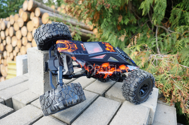 RC auto Crawler 4WD RTR, červenočerná + náhradní baterie