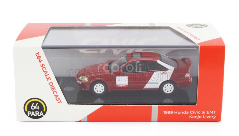 Paragon-models Honda Civic Si Coupe Em1 1999 1:64 Červená Bílá