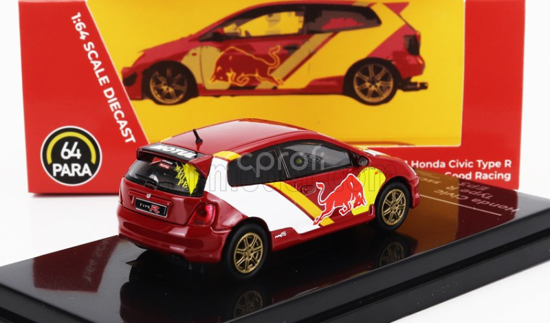 Paragon-models Honda Civic Type R Ep3 Racing 2001 1:64 Červená Žlutá