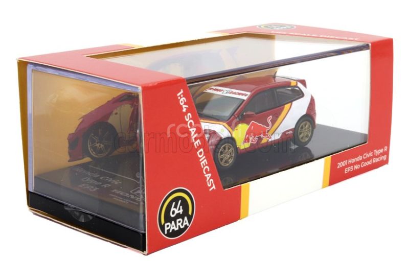 Paragon-models Honda Civic Type R Ep3 Racing 2001 1:64 Červená Žlutá