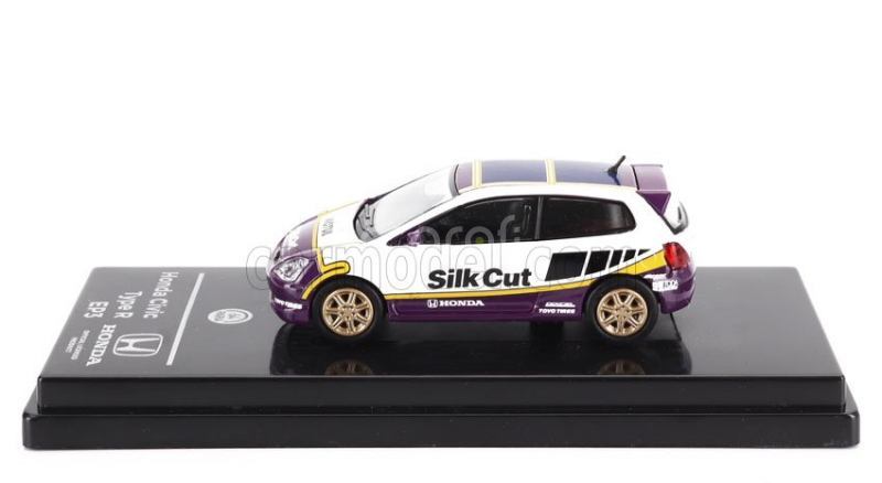 Paragon-models Honda Civic Type R Ep3 Silk Cut Racing 2001 1:64 Bílá Fialová